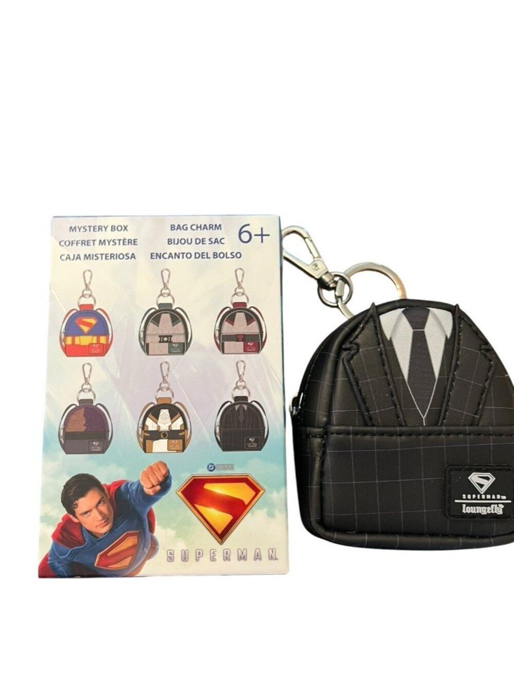 Loungefly DC Comics Superman Mini Bag Backpack Charm Keychain New In Box